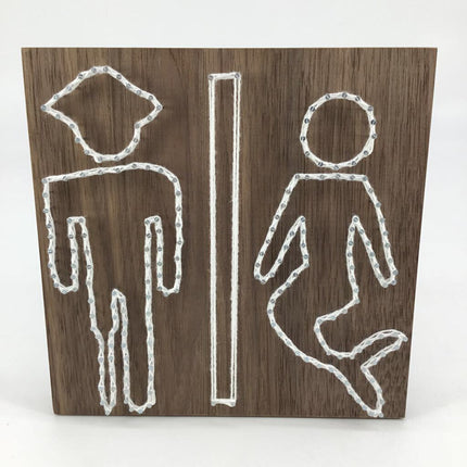 String Art BATHROOM SIGN