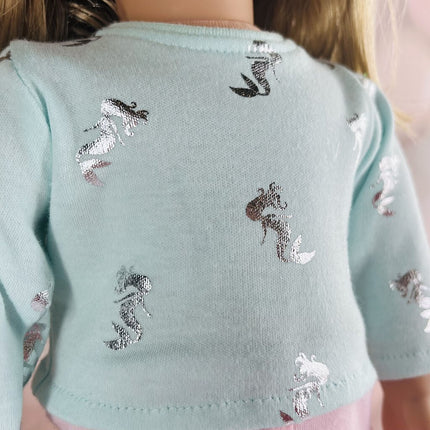 Long-sleeve Pastel Green Mermaids Shirt