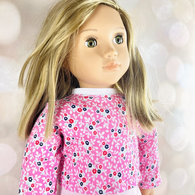 Long-sleeve Pink Flower Shirt