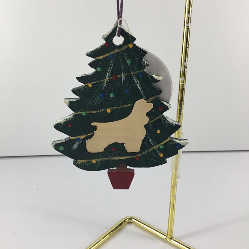 ORNAMENT CHRISTMAS TREE W DOG BREEDS COCKER SPANIEL