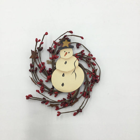 SNOWMAN SM BERRY WREATH