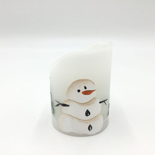 SNOWMAN CANDLE MED