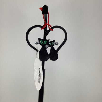 ORNAMENT CAT BLACK Tail Heart