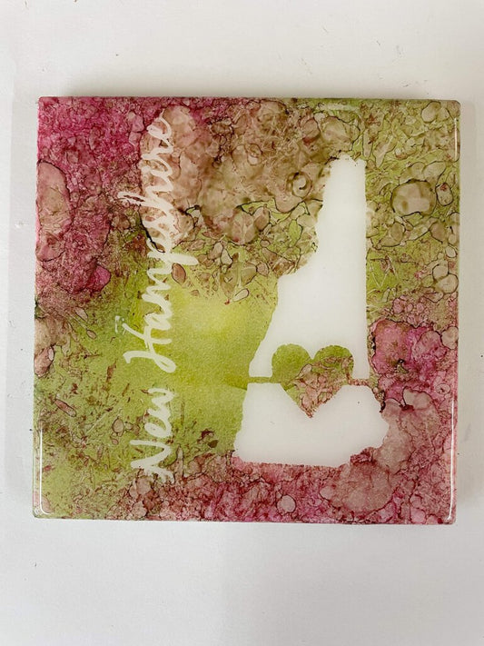 4X4 LOVE NH PINKGREEN TILE JUST4FUNDESIGNS