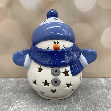 SNOWMAN LANTERN BLUE