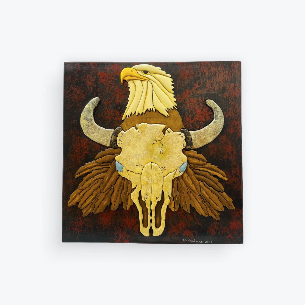 PLAQUE EAGLE/COW SKULL