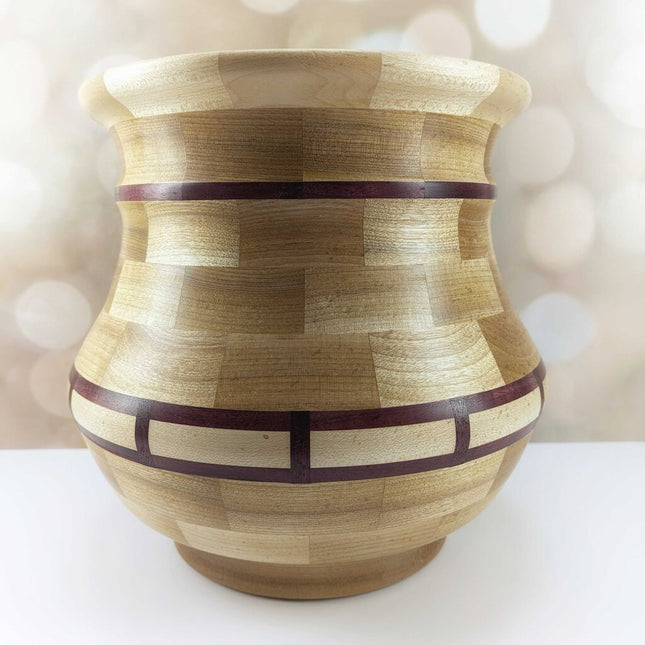 Yellow Birch, Purple Heart, Hard Maple Urn