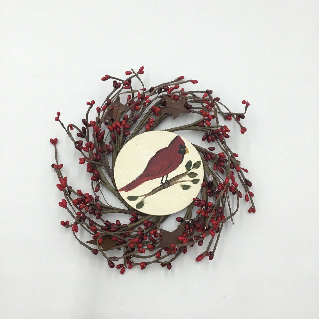 CARDINAL MED BERRY WREATH