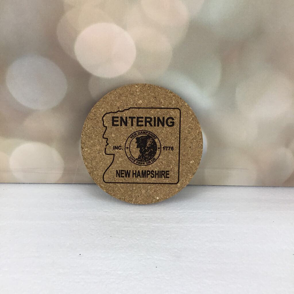 ENTER NH 4" Round Cork Coaster