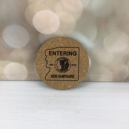 ENTER NH 4" Round Cork Coaster