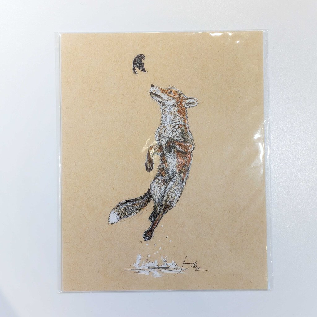 Jumping Fox Art Print