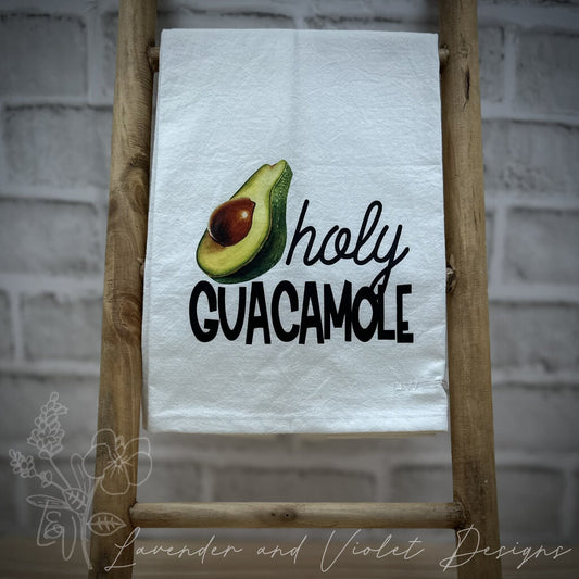 HOLY GUACAMOLE AVOCADO FLOUR SACK DISHTOWEL