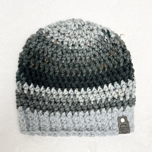 Beanie Hat - Charcoal Stripes