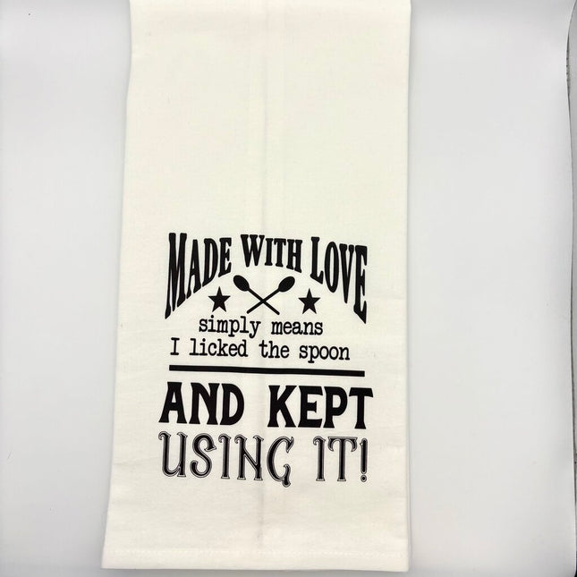 LICKED SPOON FLOUR SACK DISHTOWEL