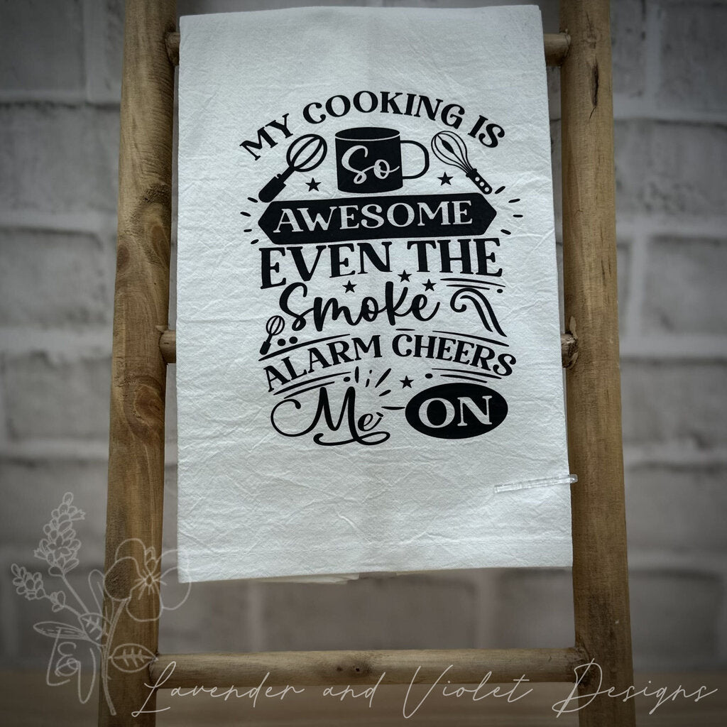 SMOKE ALARM FLOUR SACK DISHTOWEL