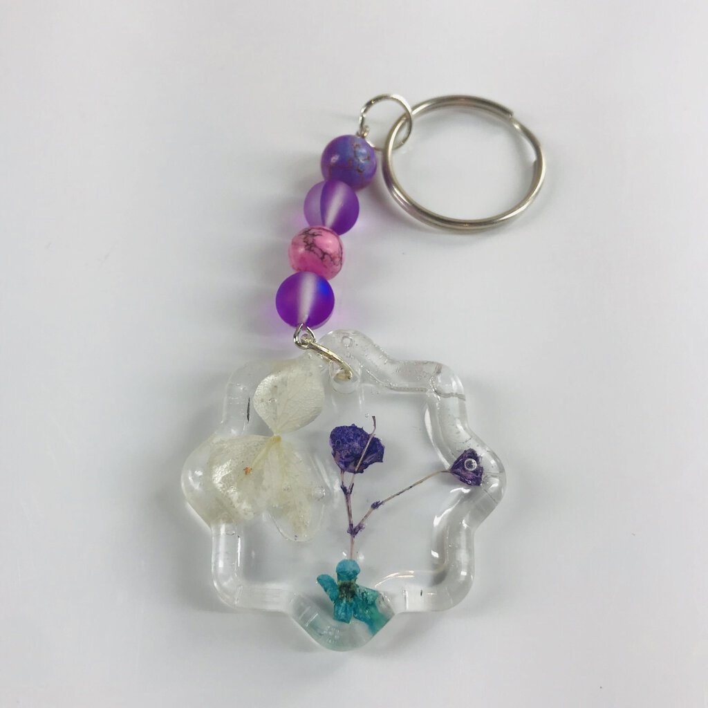 Resin Flower Keychain