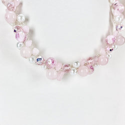 Rose Quartz gemstone crochet necklace - view 3