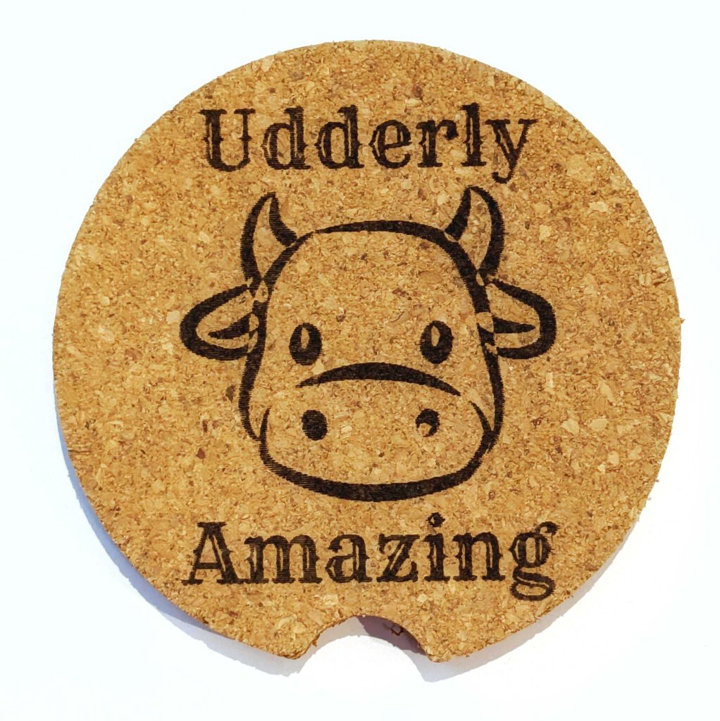 Cork Car Coaster CCC - Udderly Amazing
