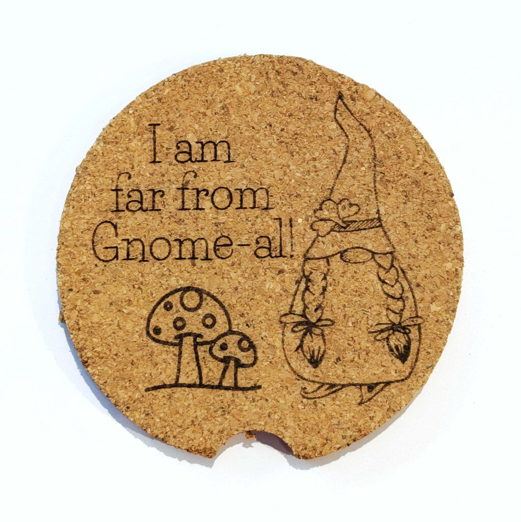 Cork Car Coaster CCC - Far From Gnome-al