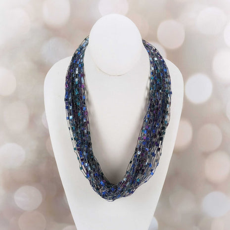 CLOSE OUT SALE Ribbon Necklace - Peacock