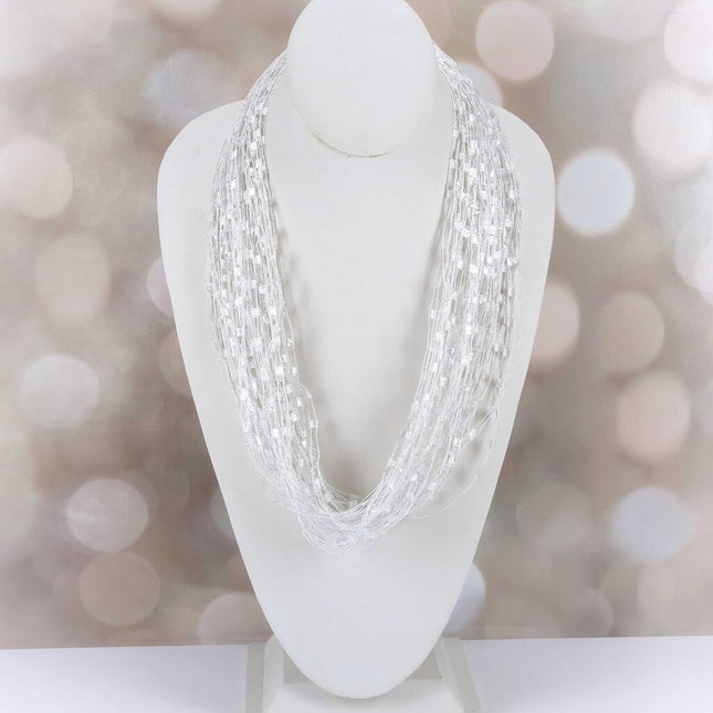 Ribbon Necklace - White