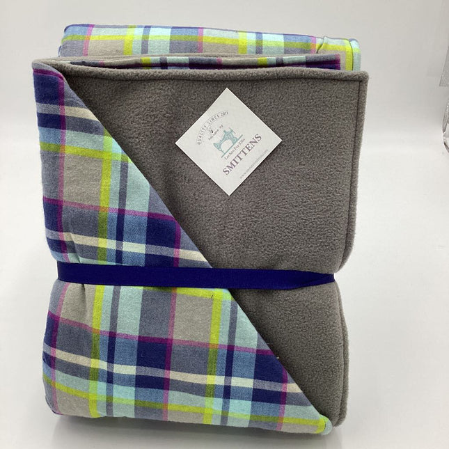 BLANKET - Lt Blue/Yellow Plaid w/ Blue