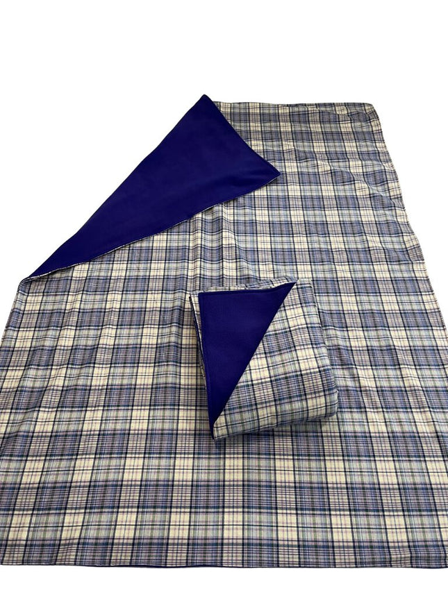 BLANKET - Purple/Cream Plaid w/ Purple