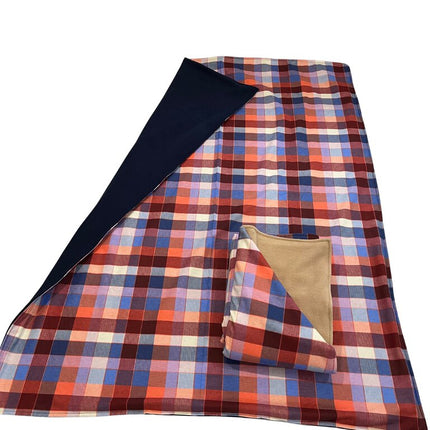 BLANKET - Multi Color Block w/ Blue