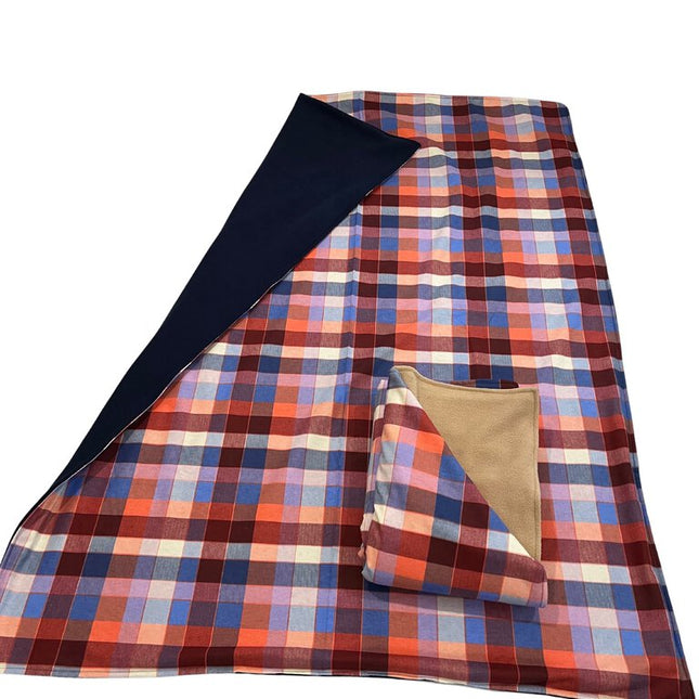 BLANKET - Multi Color Block w/ Blue