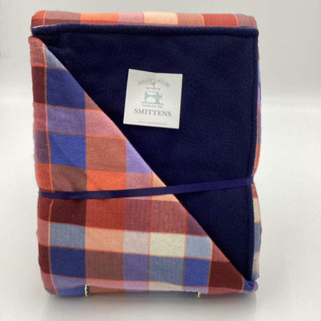 BLANKET - Multi Color Block w/ Blue
