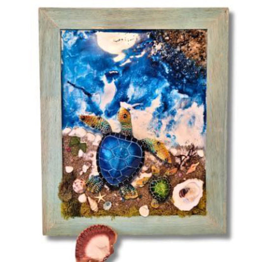 Sea Turtle Art Frame 17x14