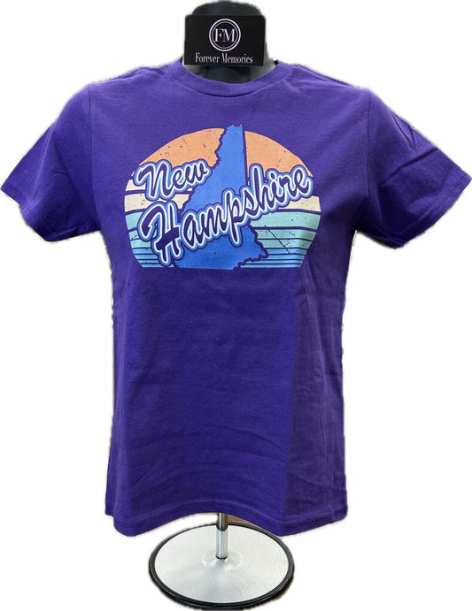 NH Youth Purple Shirt with Blue NH Orange Sun