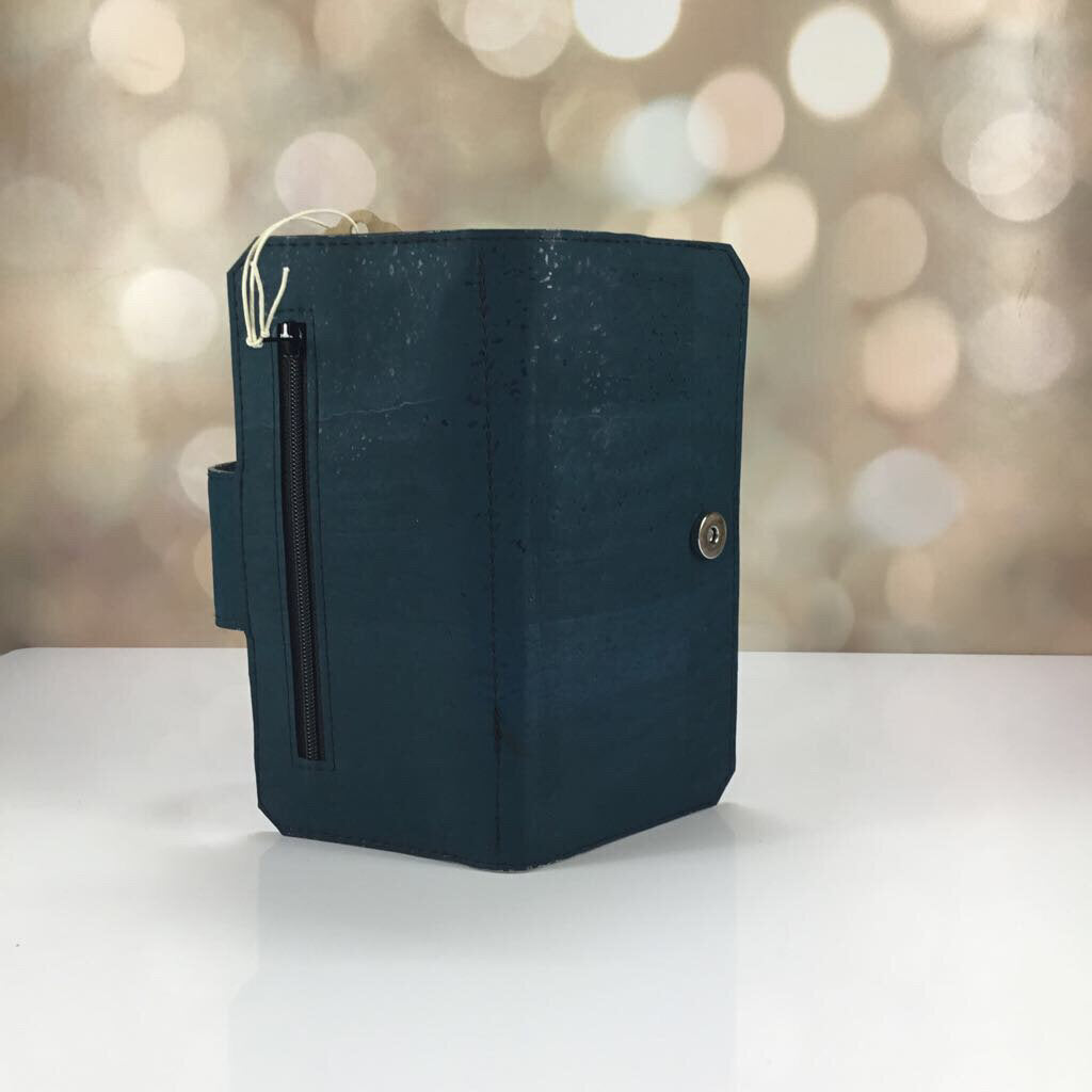 Cork Tall Wallet - Teal