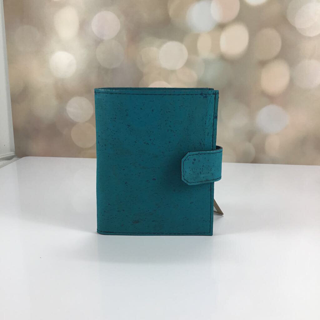 Cork Passport Wallet - Blue/Gold Natural