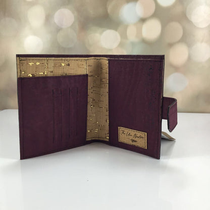 Cork Passport Wallet - Purple/Gold Nat