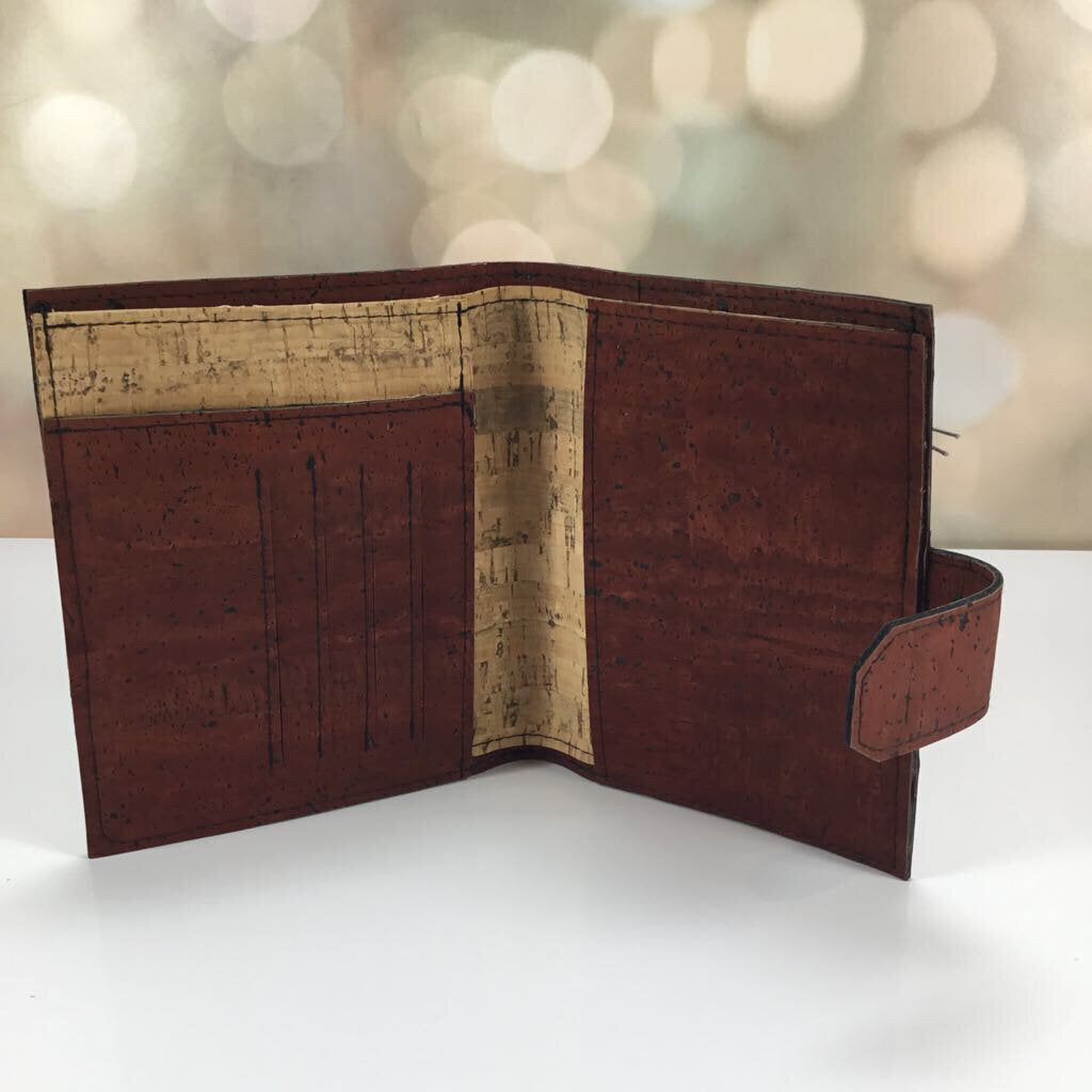 Cork Passport Wallet - Brick/Natural