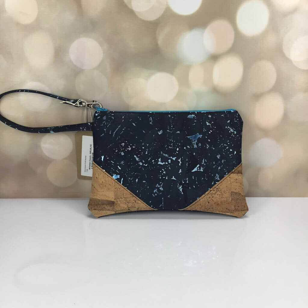 Wristlet Clutch - Marble Blue / Scorched