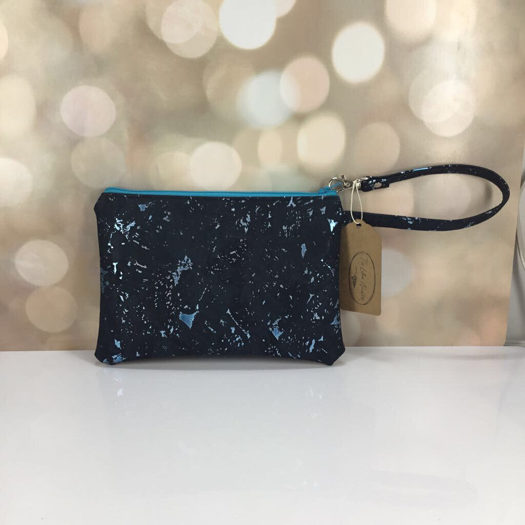 Wristlet Clutch - Marble Blue / Scorched