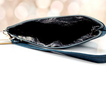 Wristlet Clutch - Teal with Scorched accent