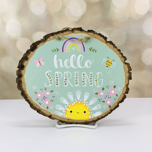 med hello spring daisy plaque