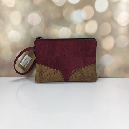 Wristlet Clutch - Wine and Almond