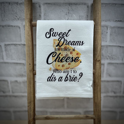 SWEET DREAMS CHEESE FLOUR SACK DISHTOWEL