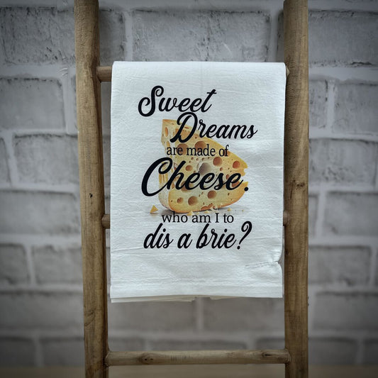 SWEET DREAMS CHEESE FLOUR SACK DISHTOWEL