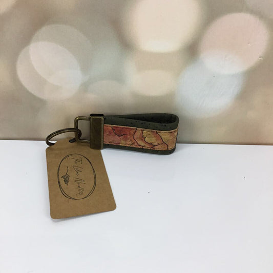 Pocket Key Fob - olive with watercolor