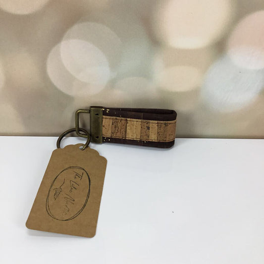 Pocket Key Fob - brown and gold with scorched