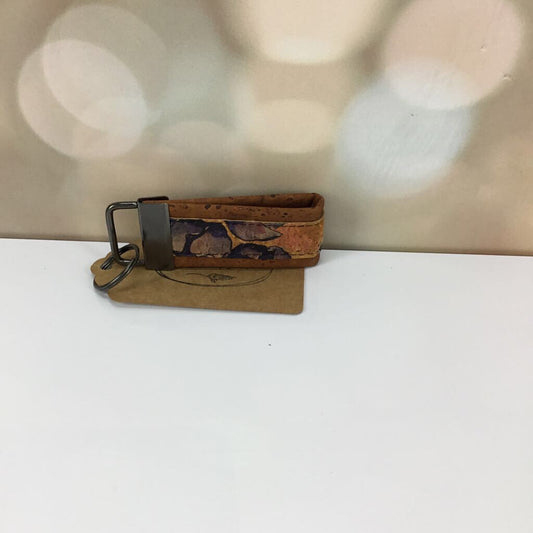 Pocket Key Fob - caramel with watercolor
