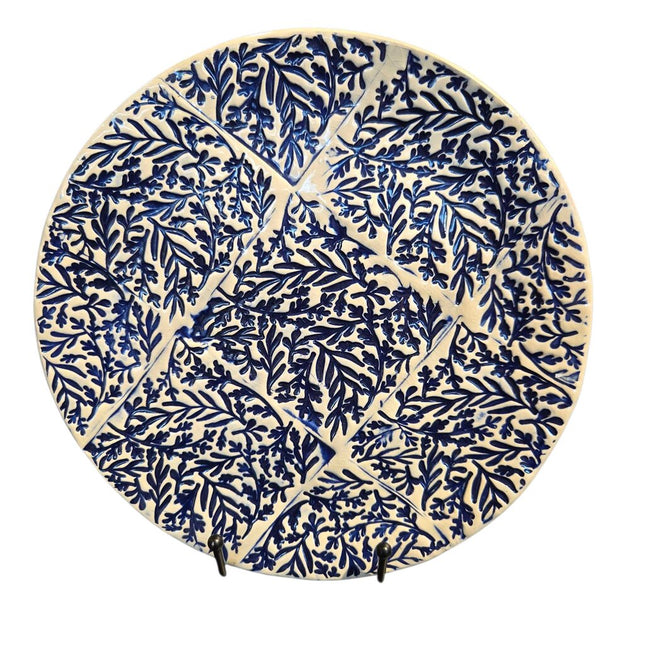 9" Handmade Ceramic Floral Plate