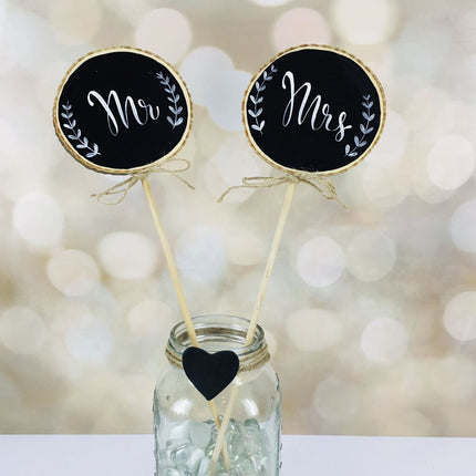 MR + MRS WEDDING CENTERPIECE, PHOTO PROP