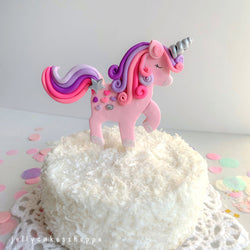 PINK RAINBOW UNICORN CAKE TOPPER - view 3