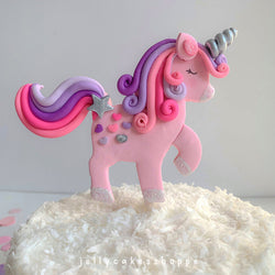 PINK RAINBOW UNICORN CAKE TOPPER - view 2